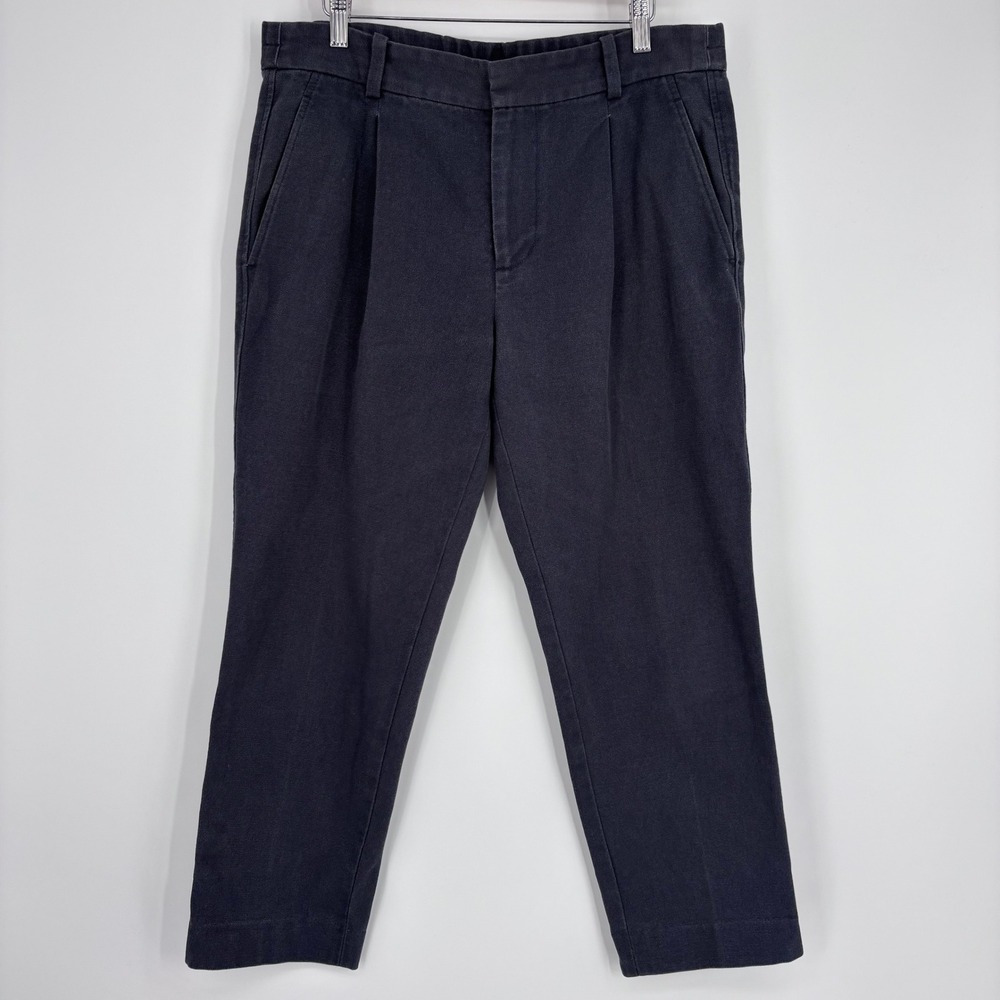 3.1 Phillip Lim Canvas Pleated Tapered Pants Womens 32 Dark Gray Cotton Chino